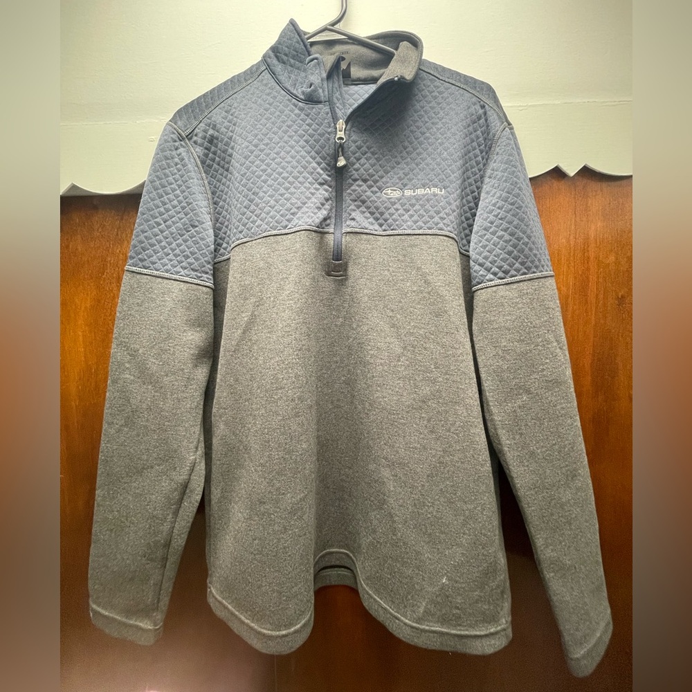 Subaru Men's Zip-Up Gray Sweater